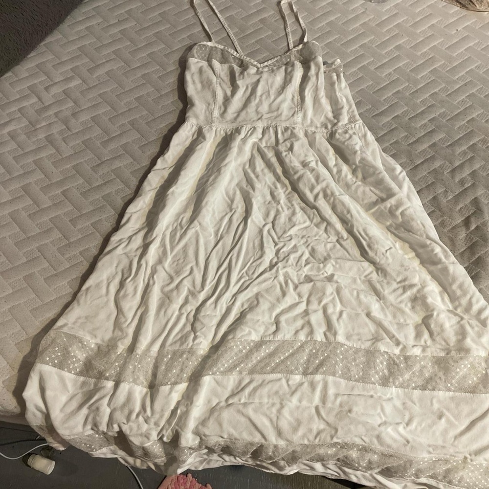 Self Brand Maxi Flowy Long Lace Spaghetti Strap Dress Size Small